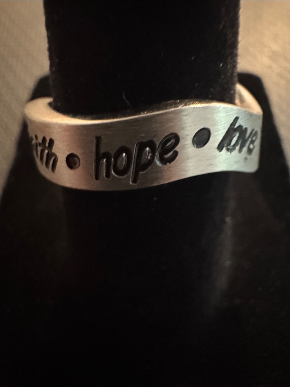 Faith Hope Love Stainless Steel Ring. Stamped  Forgiven LLC size 7